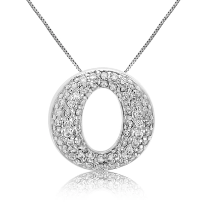 Vir Jewels 1 Cttw Diamond Circle Composite Pendant Necklace 14k White Gold With Chain In Silver