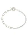 Sterling Forever Rhodium Plated Cz Paperclip Chain Bracelet In Silver