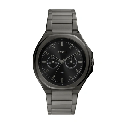 Fossil Men's Evanston Multifunction, Gunmetal-tone Stainless Steel Watch