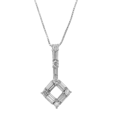 Vir Jewels 1/2 Cttw Diamond Fashion Pendant 14k White And Pink Gold With 18 Inch Chain In Silver