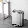Happimess Elmo Rectangular 8-gallon Double Bucket Trash Can With Soft-close Lid In Silver