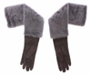 DOLCE & GABBANA Dolce & Gabbana Mink Fur Lambskin Suede Leather Women's Gloves