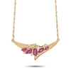 NON BRANDED LB EXCLUSIVE 14K YELLOW GOLD 0.14 CT DIAMOND AND RUBY NECKLACE