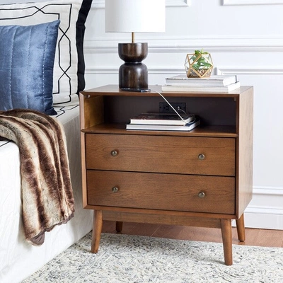 Safavieh Scully 2-drawer Chest With Usb In Gold