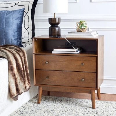 Safavieh Scully 2-drawer Chest With Usb In Brown