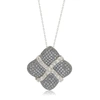 Suzy Levian Sterling Silver Sapphire & Diamond Wrapped Cushion Pendant In Blue