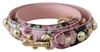 Dolce & Gabbana Pink Floral Gold Studs Bag Accessory Shoulder Strap In Pink