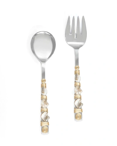 Tiramisu Mother Of Pearl Salad Server Set In Ivory