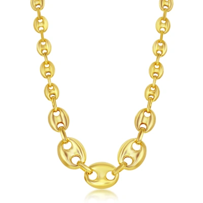 Simona Sterling Silver Graduated Puffed Marina Necklace - Gold Plated