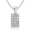 Vir Jewels 1/2 Cttw Diamond Pendant Necklace 14k White Gold With Chain Emerald Shape In Silver