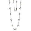 Suzy Levian Sterling Silver White Cubic Zirconia Clover & Circle Station Necklace In White