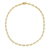 Rachel Glauber 14k Yellow Gold Plated With Diamond Cubic Zirconia Flat Cable Link Chain Layering Bracelet