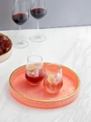 Tiramisu Pink Resin Round Serving Tray In Pink