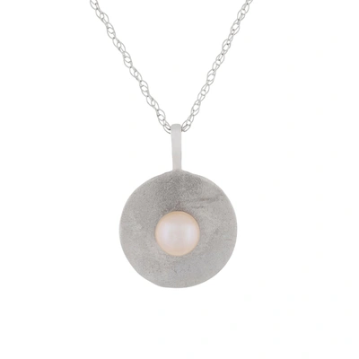 Splendid Pearls 14k White Gold Pearl Pendant In Silver