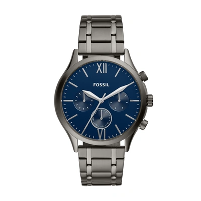 Fossil Men's Fenmore Midsize Multifunction, Smoke-tone Stainless Steel Watch In Gray