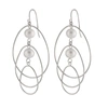 SPLENDID PEARLS STERLING SILVER DANGLING FRESHWATER PEARL EARRINGS