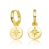 Rachel Glauber 14k Gold Plated Bar Drop Hoop In Gold