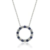 SUZY LEVIAN STERLING SILVER SAPPHIRE & DIAMOND ACCENT ALTERNATING CIRCLE ETERNITY NECKLACE