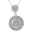 Pompeii3 1/4ct Diamond Halo Dangle Pendant White Gold In Silver