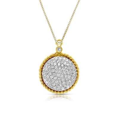 Vir Jewels 0.60 Cttw Diamond Circle Composite Pendant Necklace 14k Yellow Gold With Chain