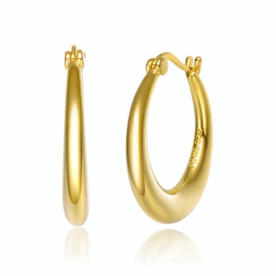 Rachel Glauber 14k Gold Plated Large Hoop In Yellow