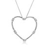 Vir Jewels 1/5 Cttw Diamond Heart Pendant Necklace 10k White Gold With 18 Inch Chain In Silver