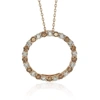 Suzy Levian Rose Sterling Silver Brown & White Cubic Zirconia Alternating Circle Eternity Pendant In Brown