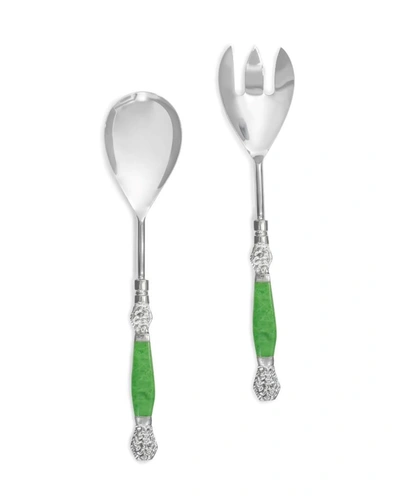 Tiramisu Vibrant Verde Salad Server Set In Green