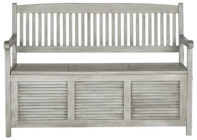 Safavieh Brisbane Outdoor Storage Bench In Grey