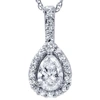 Pompeii3 3/8ct Fancy Pear Shaped 14k Solitaire Diamond Pendant In Silver