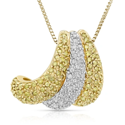 Vir Jewels 1.70 Cttw Yellow And White Diamond Pendant Necklace 14k Yellow Gold With Chain In Silver