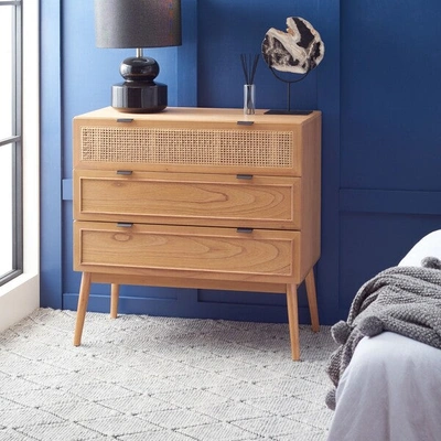 Safavieh Baisley 3-drawer Rattan Chest In Brown