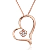 VIR JEWELS 1/20 CTTW DIAMOND HEART PENDANT NECKLACE 14K ROSE GOLD WITH 18 INCH CHAIN