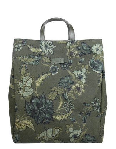 Gucci Unisex Green Canvas Floral Fabric Top Handle Tote Bag 341739 3354