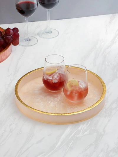Tiramisu Ivory Resin Round Serving Tray