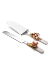 Tiramisu Embellished Cake Server Set In White