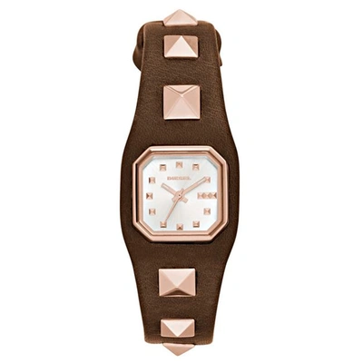 Diesel Women's Silver Dial Watch In Brown