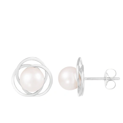 Splendid Pearls 14k White Gold 6.5-7mm Pearl Earrings In Multi
