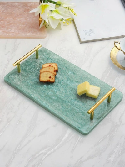 Tiramisu Resin Serving Board 1 With Handles In Blue