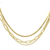 Adornia 14k Yellow Gold Plated Mixed Chain Layered Necklace In Yellow