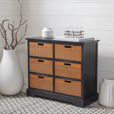 Safavieh Landers 6-drawer Storage Unit In Black