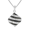 Vir Jewels 0.90 Cttw Black And White Diamond Pendant .925 Sterling Silver And 18 Inch Chain