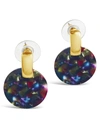 Sterling Forever Circle Stud Resin Earrings In Multi