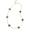 Savvy Cie Jewels 18k Gold Vermeil Greeb Agate Flower Choker In Black