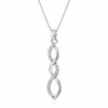 Vir Jewels 1/10 Cttw Diamond Wave Pendant In 10k White Gold With 18 Inch Chain In Silver