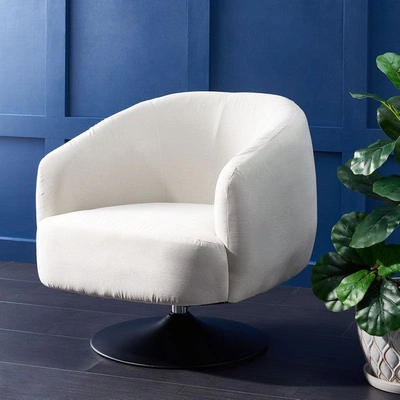 Safavieh Ezro Upholstered Accent Chair In Creme