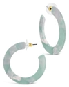 Sterling Forever 1.75" Resin Flat Hoops In Green