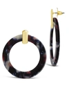 Sterling Forever 1.25" Circle Resin Stud Drops In Multi
