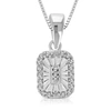 Vir Jewels 1/10 Cttw Diamond Pendant Necklace .925 Sterling Silver 18 Inch Chain Rectangle In Silver