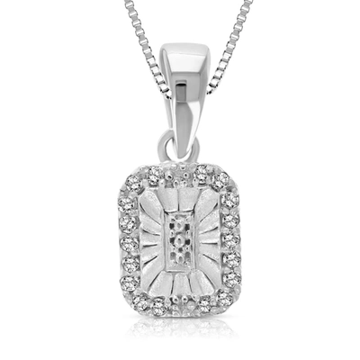 Vir Jewels 1/10 Cttw Diamond Pendant Necklace .925 Sterling Silver 18 Inch Chain Rectangle